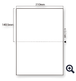 A4プリンタ帳票 カット紙（マルチタイプ帳票） 穴なし２分割