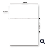 A4プリンタ帳票 カット紙（マルチタイプ帳票） 穴なし３分割