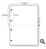 A4プリンタ帳票 カット紙（マルチタイプ帳票） ４穴２分割
