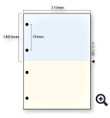 A4プリンタ帳票 カット紙（マルチタイプ帳票） ４穴２分割 カラー